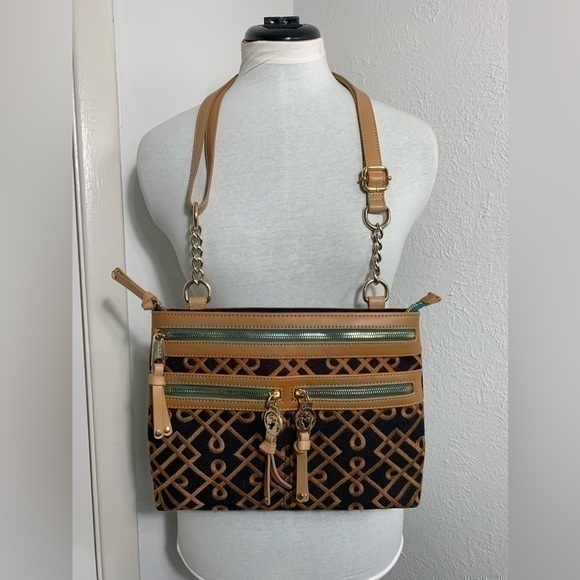 Spartina 449 Handbags - Spartina 449 Mareena hipster crossbody bag blue and gold